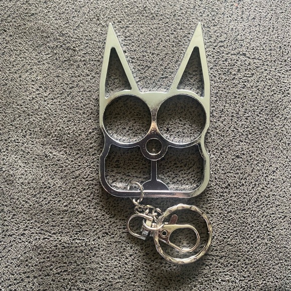 mess around and find out Accessories - New * chrome mirrored cat keychain